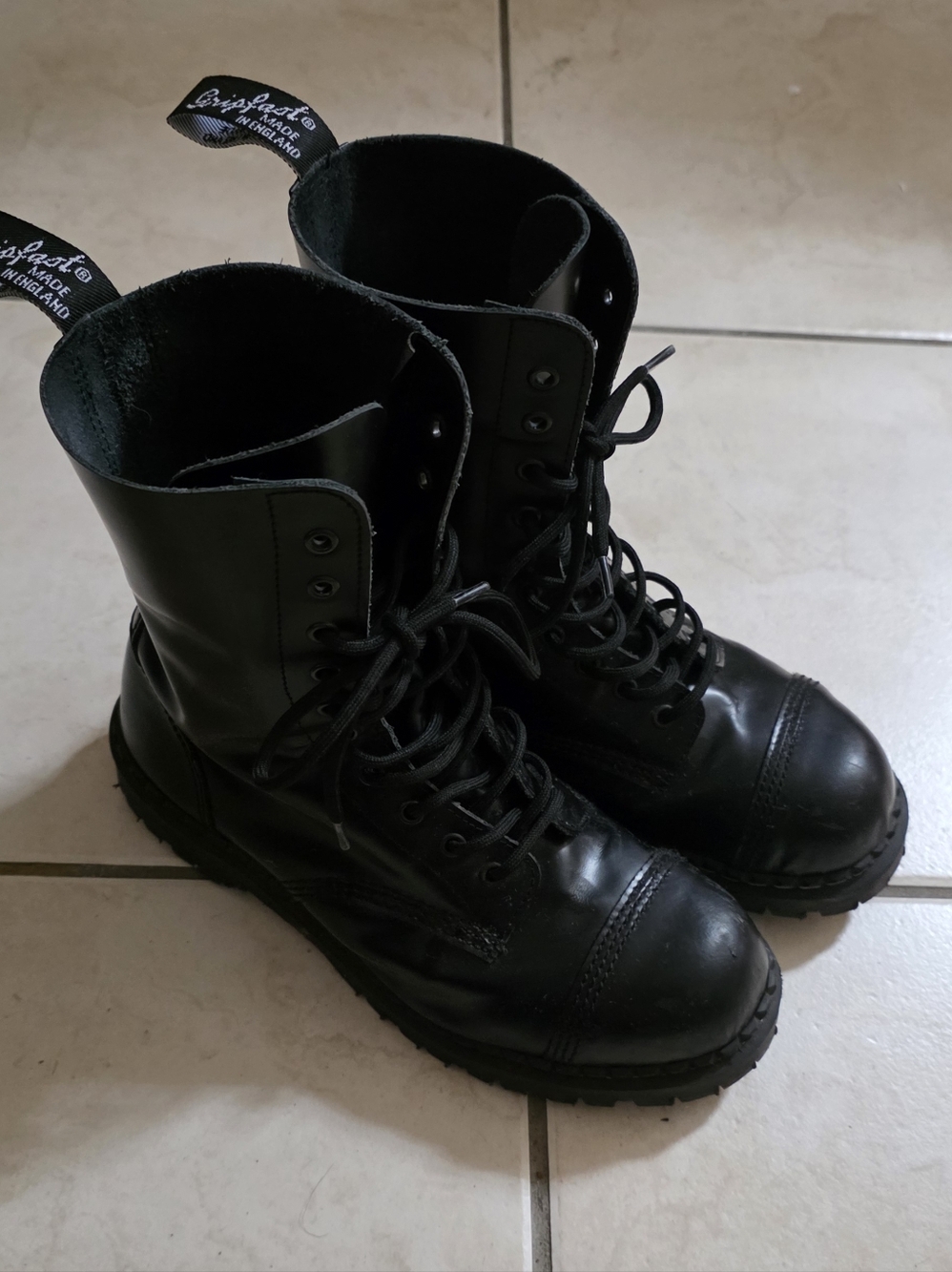 Gripfast Solovair Steel Toe 10 eye shiny boots